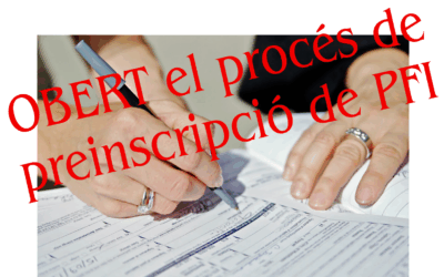 OBERT el procés de preinscripció als programes de formació i inserció obert